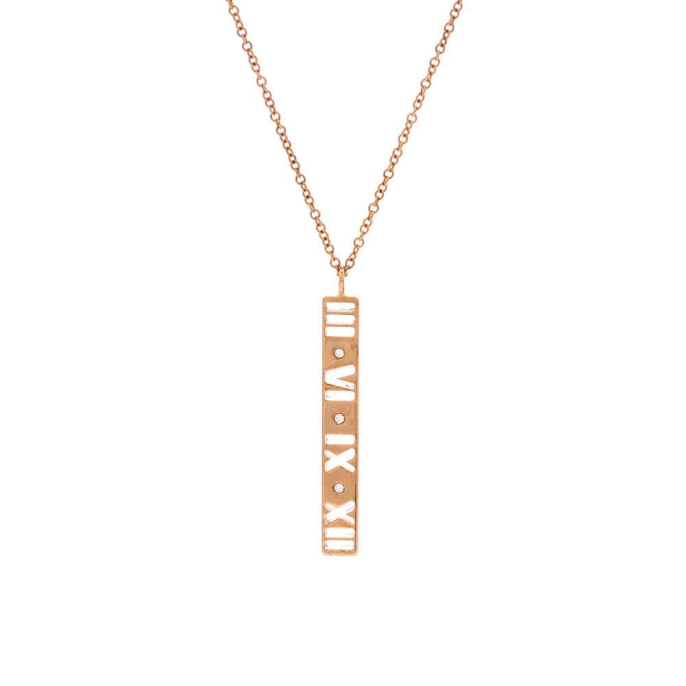 Tiffany & Co. Atlas Pierced Bar Drop Pendant Necklace